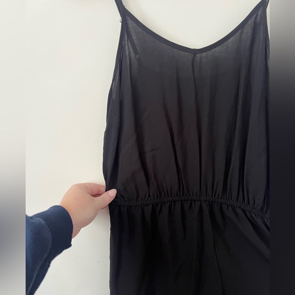 Women’s Mossimo Black Spaghetti Strap Romper with Bottom Hem Detail | Target - Picture 3 of 5